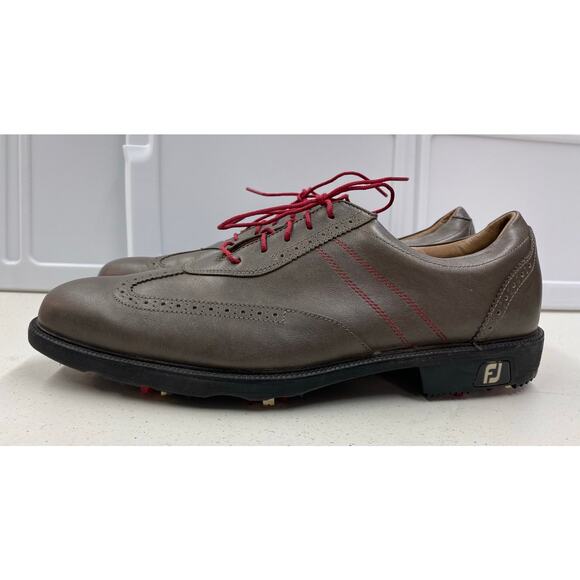 Men FootJoy Icon Oxford leather wing-tip athletic golf shoes, 12M main image 6